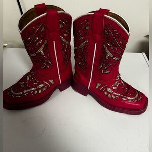J.B. Dillon Kids Leather Western Cowboy Boot in Fuchsia Pink Size 13.5